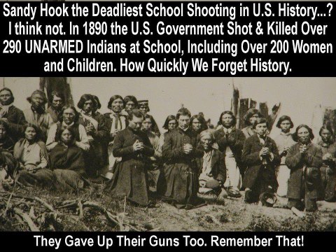 1890 U.S. Government kills 290 unarmed Indians